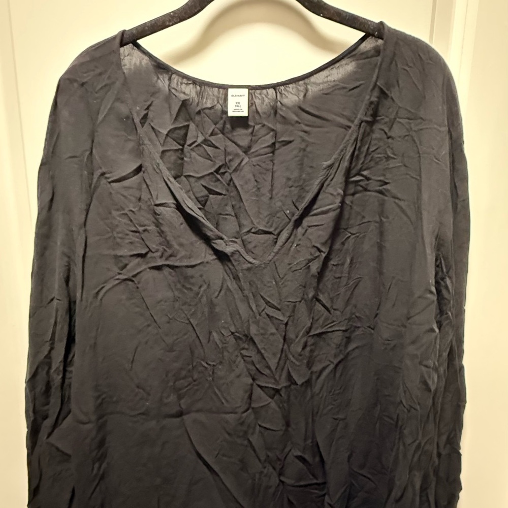 Old Navy Charcoal V-Neck Blouse